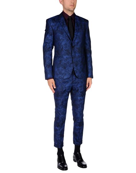 blue with black color versace suit|Versace men's suits price.